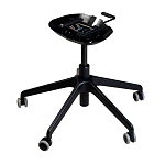 Стул с мягкой синей обивкой из велюра и подъемно-поворотным механизмом на черных колесиках Harper Blue варинант исполнения - 4 | Loft Concept в Ижевске