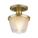 Потолочный светильник для ванных комнат с плафоном из прессованного фактурного стекла Quoizel варинант исполнения - 6 | Loft Concept в Ижевске