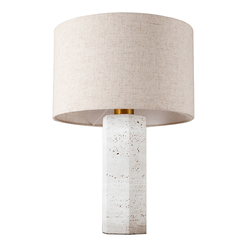 Настольная лампа Stone Table Lamp Prism Белый Бежевый Латунь в Ижевске | Loft Concept 