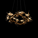 Люстра подвесная с прозрачными стеклянными птичками на ветвях Диаметр 80 см Serip Voa варинант исполнения - 8 | Loft Concept в Ижевске