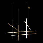 Люстра с 8-ю пересекающимися цилиндрическими плафонами на тонких тросах Trumpet tube варинант исполнения - 3 | Loft Concept в Ижевске