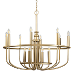  Люстра круглая двухъярусная цвета латунь с 12-ю лампами Kichler варинант исполнения - 1 | Loft Concept в Ижевске