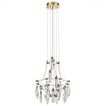 Люстра подвесная из металла с хрустальными подвесками прозрачного цвета Quasar 41 варинант исполнения - 2 | Loft Concept в Ижевске