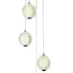 Каскадная люстра с 5-ю плафонами из акрила в виде шара Felice Chandelier Chrome варинант исполнения - 2 | Loft Concept в Ижевске