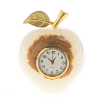 Часы настольные в виде яблока из натурального камня Оникс Stone Clock варинант исполнения - 5 | Loft Concept в Ижевске