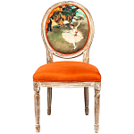 Стул из натурального бука оранжевое с цветным принтом Impressionism in Color варинант исполнения - 1 | Loft Concept в Ижевске
