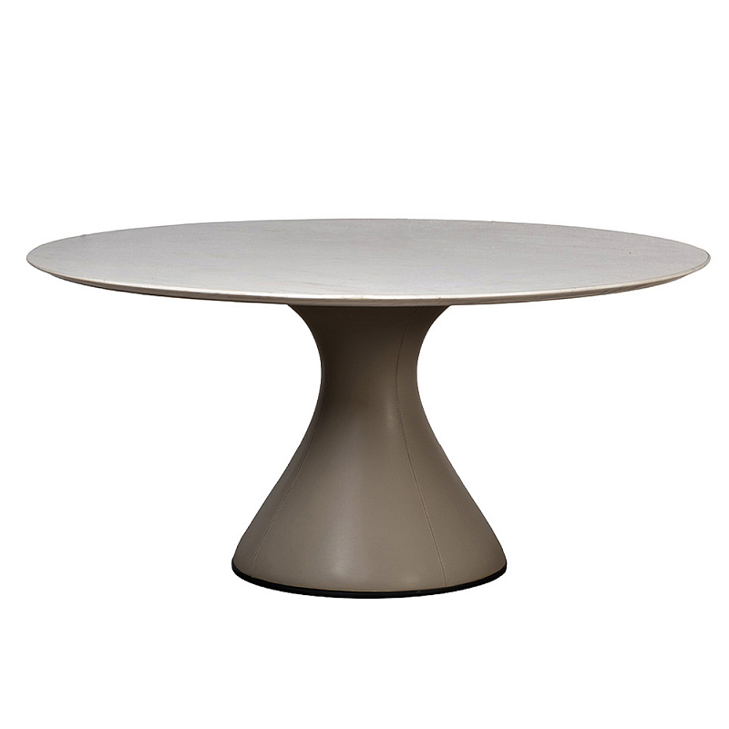 Стол обеденный круглый мраморный на бежевом основании Valedmir  в Ижевске | Loft Concept 