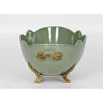 Чаша зеленого цвета из фарфора с волнообразным краем Eden Garden porcelain and bronze варинант исполнения - 2 | Loft Concept в Ижевске