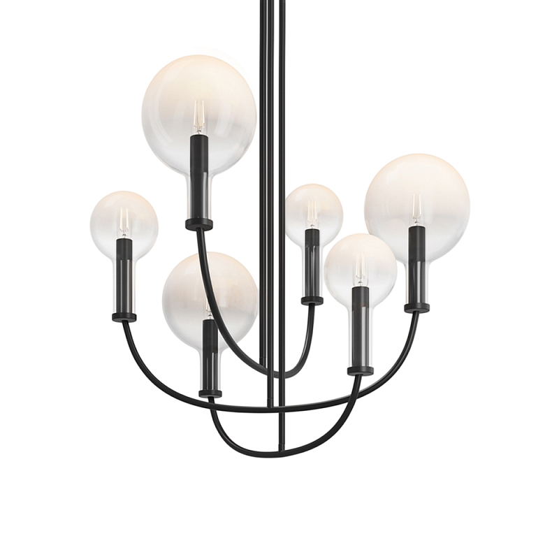 Люстра подвесная Status E14x6 Черный Прозрачное Стекло в Ижевске | Loft Concept 