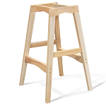 Барный стул со спинкой на 4-х деревянных ножках Оранжевый Велюр Ava Charm варинант исполнения - 4 | Loft Concept в Ижевске