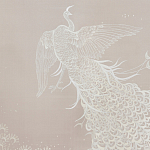 Обои ручная роспись в стиле Арт-деко Whistler Peacocks Special Colourway on Almost Mauve dyed silk варинант исполнения - 1 | Loft Concept в Ижевске