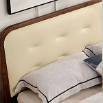 Кровать двуспальная с каркасом из дерева и мягким изголовьем Moon Walnut Bed варинант исполнения - 3 | Loft Concept в Ижевске