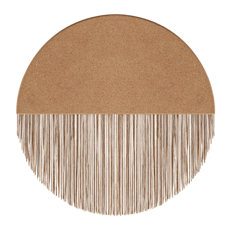 Бра круглое натуральная пробка с бахромой Natural Cork Бежевый в Ижевске | Loft Concept 