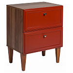 Тумба прикроватная красная из массива бука с 2-мя ящиками Wenge Light варинант исполнения - 1 | Loft Concept в Ижевске
