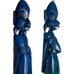 Комплект из 2-х деревянных статуэток Asmat Tall Statuettes Blue варинант исполнения - 3 | Loft Concept в Ижевске