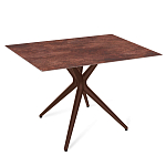 Стол обеденный с коричневой прямоугольной столешницей из керамики на четырех пластиковых ножках Brown Ceramics варинант исполнения - 1 | Loft Concept в Ижевске