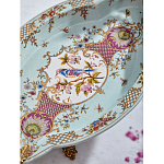 Блюдо овальное из голубого фарфора с ручками в виде бабочек и цветочным рисунком Blue Garden варинант исполнения - 8 | Loft Concept в Ижевске