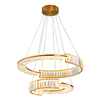 Светодиодная двухъярусная кольцевая люстра из хрусталя и стали и с пультом для регулировки света Maude Crystal Light варинант исполнения - 4 | Loft Concept в Ижевске