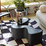 Дизайнерский журнальный стол чёрный изогнутой формы Alefy варинант исполнения - 1 | Loft Concept в Ижевске