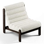 Кресло с деревянным каркасом и обивкой из белой ткани букле Medieval Furniture варинант исполнения - 1 | Loft Concept в Ижевске