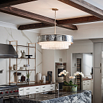 Люстра круглая с подвесками из текстурированного стекла молочного цвета Hinkley варинант исполнения - 8 | Loft Concept в Ижевске