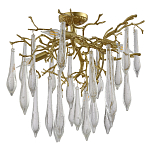 Люстра потолочная с прозрачными стеклянными подвесками в форме капель Droplet Chandelier варинант исполнения - 2 | Loft Concept в Ижевске