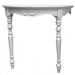 Консоль настенная полукруглая из массива бука с легкими потертостями White Provence варинант исполнения - 1 | Loft Concept в Ижевске