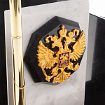Настольный письменный набор из мрамора и змеевика с гербом России Marble Accessory варинант исполнения - 3 | Loft Concept в Ижевске