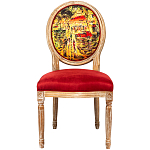 Стул из натурального бука красное с цветным принтом Impressionism in Color варинант исполнения - 1 | Loft Concept в Ижевске