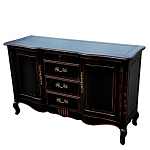 Буфет черного цвета с состаренным эффектом из массива березы с ящиками и дверцами Vintage варинант исполнения - 2 | Loft Concept в Ижевске