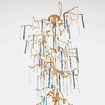 Люстра с голубыми и прозрачными подвесками в форме капель Blue Drop Chandelier варинант исполнения - 1 | Loft Concept в Ижевске