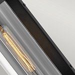 Настенный фонарь в индустриальном стиле с вытянутым цилиндрическим плафоном из прозрачного стекла и черным корпусом Hinkley варинант исполнения - 3 | Loft Concept в Ижевске