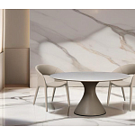 Стол обеденный круглый мраморный на бежевом основании Valedmir варинант исполнения - 5 | Loft Concept в Ижевске