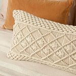 Чехол на подушку с макраме бежевого цвета Macrame варинант исполнения - 5 | Loft Concept в Ижевске