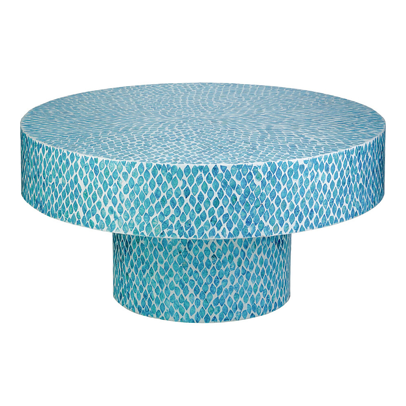 Стол Кофейный с инкрустацией Flower Blue Голубой Стол Кофейный с инкрустацией Flower Blue Голубой в Ижевске | Loft Concept