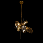 Люстра подвесная со стеклянными плафонами из дымчатого и золотистого с тремя вертикальными подвесками Gilded Mirage  варинант исполнения - 3 | Loft Concept в Ижевске