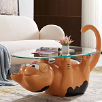 Дизайнерский журнальный стол с основанием в виде кота Bivan варинант исполнения - 1 | Loft Concept в Ижевске