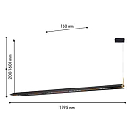 Подвесной светильник линейный вытянутой формы с черным матовым корпусом и золотистыми акцентами Line Pendant варинант исполнения - 2 | Loft Concept в Ижевске