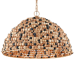 Подвесной светильник в форме купола из деревянных бусин Wooden Beads варинант исполнения - 1 | Loft Concept в Ижевске