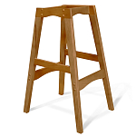 Барный стул со спинкой и подлокотниками на 4-х деревянных ножках Кремовый Велюр Ava Charm варинант исполнения - 5 | Loft Concept в Ижевске