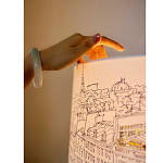 Настольная лампа с принтом на белом тканевом абажуре Roof Garden Lamp варинант исполнения - 1 | Loft Concept в Ижевске