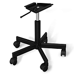 Стул с мягкой серой обивкой из велюра и подъемно-поворотным механизмом на черных колесиках Harper Gray варинант исполнения - 4 | Loft Concept в Ижевске