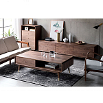 Кофейный стол из дерева с ящиком и нишей для хранения Coffee Walnut Table варинант исполнения - 2 | Loft Concept в Ижевске