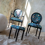 Полукресло из массива бука бирюзовое с изображением птиц и цветов Turquoise Chinoiserie Garden Chair варинант исполнения - 7 | Loft Concept в Ижевске