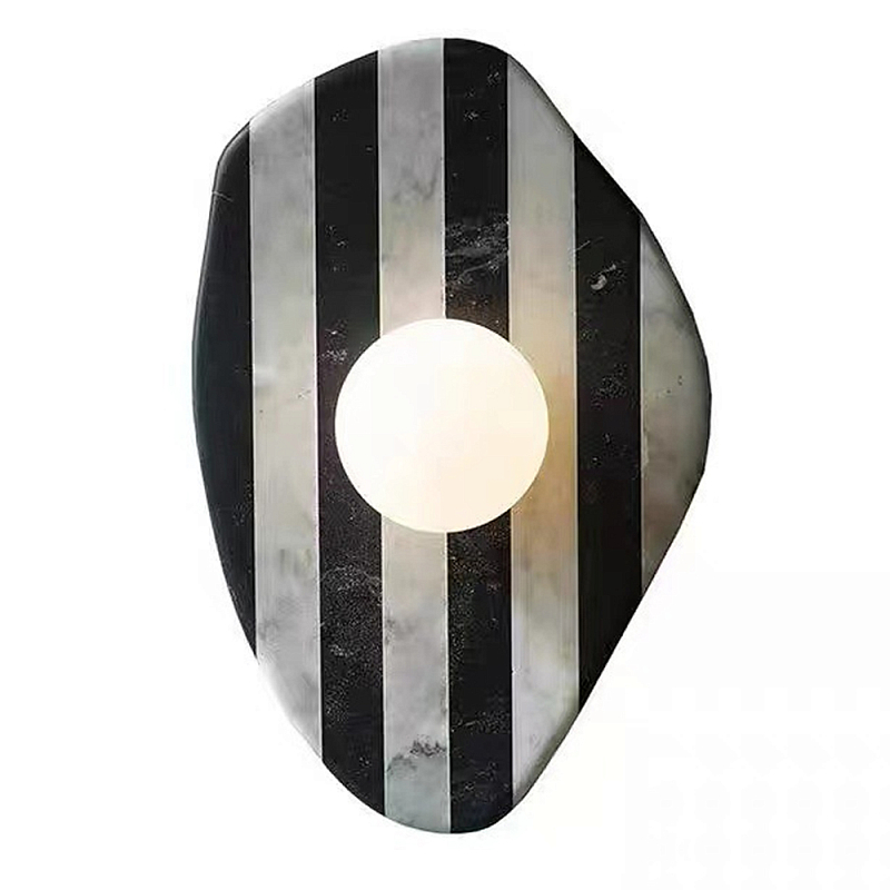 Бра полосатое из мрамора Shaw Marble Lighting Черно-белый Прозрачный Красный Бра полосатое из мрамора Shaw Marble Lighting Черно-белый Прозрачный Красный в Ижевске | Loft Concept