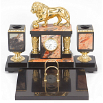 Настольный письменный набор из яшмы и долерита с декором виде льва Manager Organizer варинант исполнения - 1 | Loft Concept в Ижевске