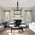 Люстра черного цвета ручной работы с канделябрами и переплетенной проволочной драпировкой Elstead Lighting варинант исполнения - 6 | Loft Concept в Ижевске