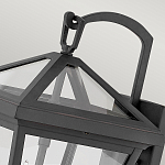 Настенный фонарь черного цвета с прозрачным стеклянным плафоном трапециевидной формы Hinkley варинант исполнения - 8 | Loft Concept в Ижевске