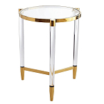 Золотой приставной столик с круглой стеклянной столешницей Weightless Table варинант исполнения - 3 | Loft Concept в Ижевске