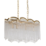 Люстра прямоугольная на цепях с прозрачными трубками и волнистым краем Nembus варинант исполнения - 1 | Loft Concept в Ижевске